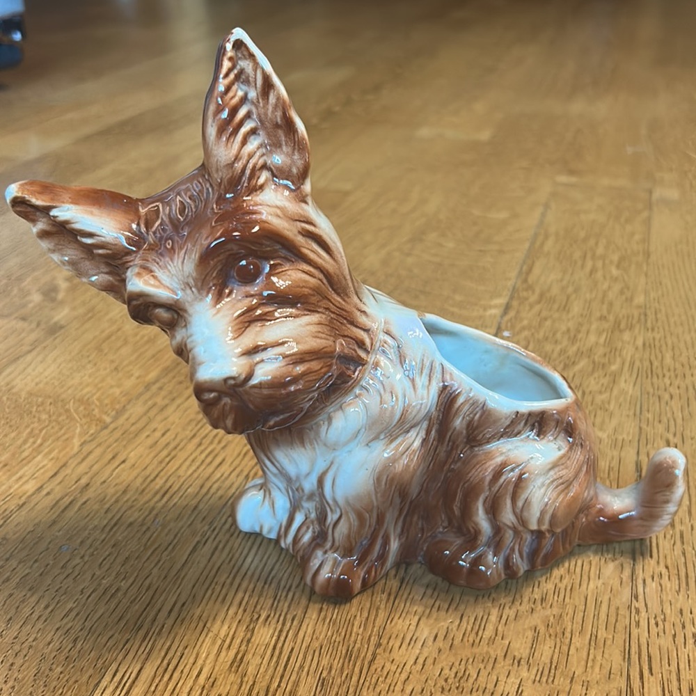 Vintage Scottie Dog Ceramic Planter